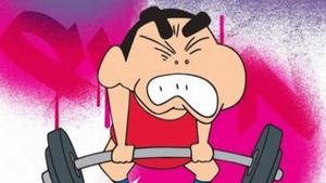 Crayon Shin Chan Shinnosuke Lifting Barbell crayon shin chan wallpaper
