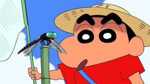 Crayon Shin Chan Shinnosuke Staring At Dragonfly crayon shin chan wallpaper