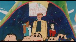 Crayon Shin Chan shows off his signature cheeky grin. Wallpaper