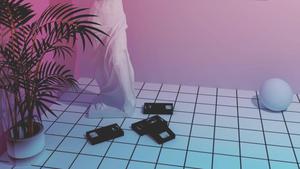 Create a cozy art space with a pink aesthetic aesthetic wallpaper