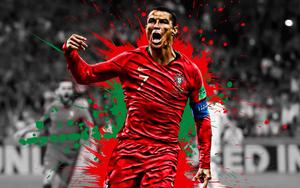 Cristiano Ronaldo scoring a goal for his team Wallpaper