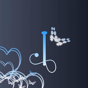 Cursive Blue Letter I Name name wallpaper