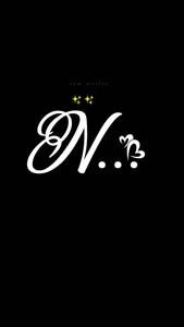 Cursive N Black name wallpaper