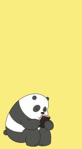 Cute Aesthetic Cartoon Panda Bear Reading cute aesthetic cartoon wallpaper