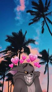 Cute Aesthetic Cartoon Tom With Hearts cute aesthetic cartoon wallpaper