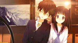 Cute Anime Couple On Train Good PFP good pfp wallpaper