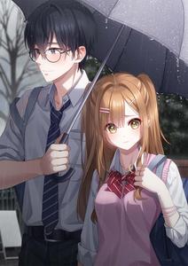 Cute anime couple's sweet embrace anime couple wallpaper
