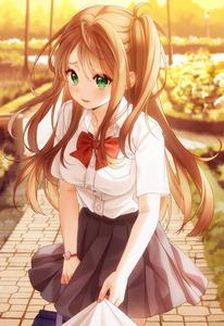 Cute Anime Girl Brown Ponytails cute anime wallpaper