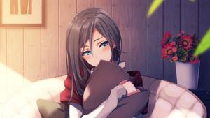 Cute Anime Girl Sitting On Sofa cute anime wallpaper