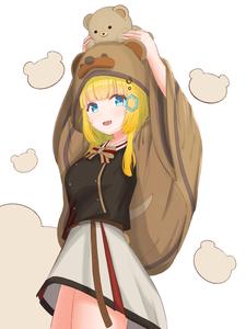 Cute Anime Girl With Bear cute anime wallpaper