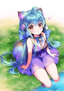 Cute Anime Girl With Blue Hair cute anime wallpaper