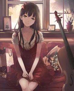 Cute Anime Girl With Cello cute anime wallpaper