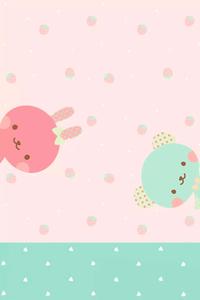Cute Background With Red And Green Bunnies