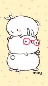 Cute Background With Three Fat Molangs