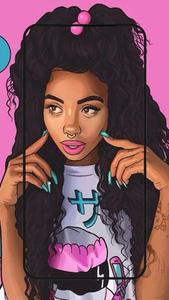 Cute Black Girl Poking Cheeks cute black girl wallpaper