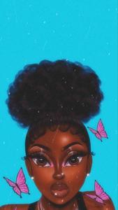 Cute Black Girl With Butterflies cute black girl wallpaper