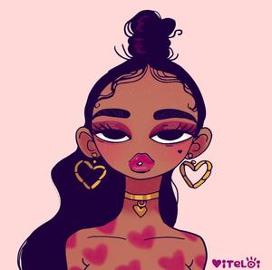 Cute Black Girl With Heart Marks cute black girl wallpaper