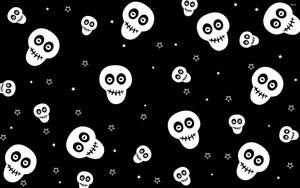 Cute Black Skull And Stars Pattern cute black wallpaper