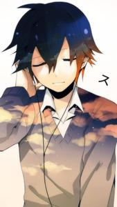 Cute Boy Cartoon With Earphones cute boy cartoon wallpaper