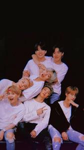 Cute BTS Group In Black Backdrop cute bts group wallpaper