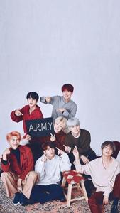 Cute BTS Group Posing On Pastel Purple Backdrop cute bts group wallpaper