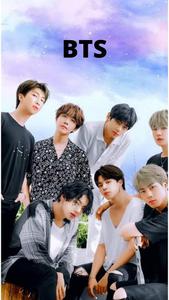 Cute BTS Group Posing With Pastel Sky cute bts group wallpaper