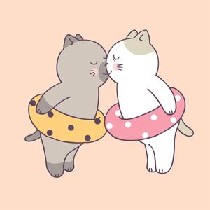 Cute Cartoon Cat Couple cute couple cartoon wallpaper