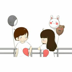 Cute Cartoon Couple Balloon Date cute couple cartoon wallpaper
