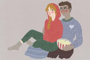 Cute Cartoon Couple Bonding cute couple cartoon wallpaper