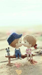 Cute Cartoon Couple Kiss cute couple cartoon wallpaper