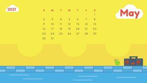 Cute Cartoon Pool May Calendar 2021 may wallpaper
