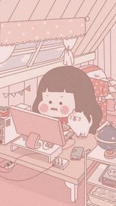 Cute Chibi Korean Anime Girl Working korean anime girl wallpaper