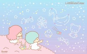 Cute Cinnamoroll Character on a Pink Cloudy Background Wallpaper