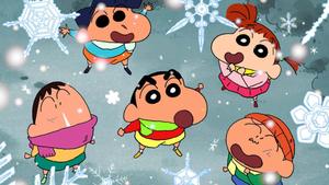 Cute Crayon Shin Chan on an exciting adventure crayon shin chan wallpaper