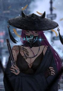 Cute Dark Anime Samurai Girl cute dark anime wallpaper