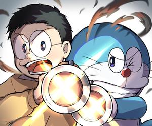 Cute Doraemon And Nobita Air Cannons cute doraemon wallpaper