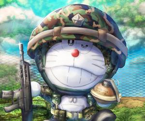Cute Doraemon As A Soldier cute doraemon wallpaper