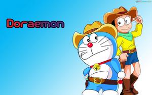 Cute Doraemon Bestfriends As Cowboys cute doraemon wallpaper