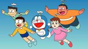 Cute Doraemon Characters Flying cute doraemon wallpaper