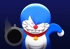 Cute Doraemon With Furrowed Brows