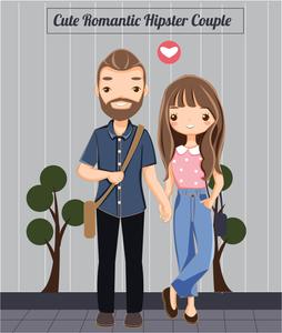 Cute Hipster Cartoon Couple cute couple cartoon wallpaper