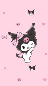 Cute Kuromi Character Enjoys a Day Out.  Wallpaper