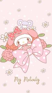 Cute My Melody Bouquet Of Flowers cute my melody wallpaper