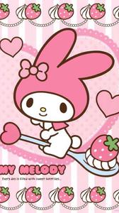 Cute My Melody Riding A Spoon cute my melody wallpaper