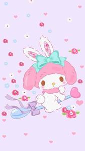 Cute My Melody Riding A Spoon cute my melody wallpaper
