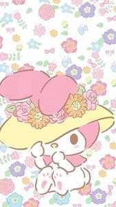 Cute My Melody Wearing Yellow Hat cute my melody wallpaper