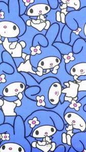 Cute My Melody With Blue Bunny Ears cute my melody wallpaper