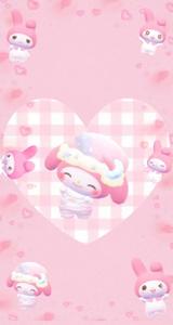Cute My Melody With Checkered Heart cute my melody wallpaper