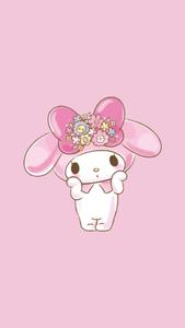 Cute My Melody With Floral Bowtie cute my melody wallpaper