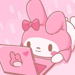 Cute My Melody With Her Laptop cute my melody wallpaper
